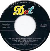 45 RPM Record on Dot Love Letters In The Sand 