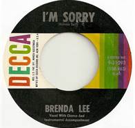 45 RPM Record I'm Sorry By Brenda Lee